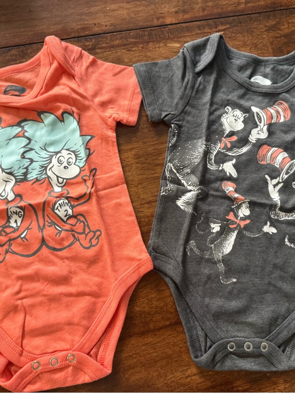 Dr. Seuss Coral and Charcoal One-Piece